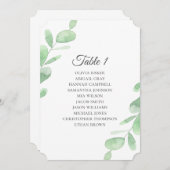 Feuilles eucalyptus. Cartes de sièges Mariages sim (Devant / Derrière)