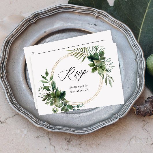 Feuilles & Eucalyptus Or avec RSVP de repas