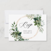 Feuilles & Eucalyptus Or avec RSVP de repas (Devant)