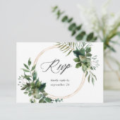 Feuilles & Eucalyptus Or avec RSVP de repas (Debout devant)