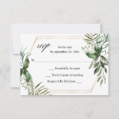 Feuilles & Eucalyptus Or sans RSVP de repas (Devant)