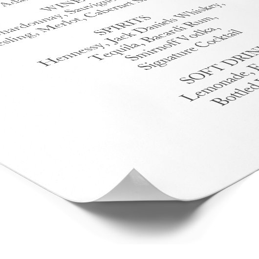 Feuilles eucalyptus. Poster du menu du bar mariage (Coin)