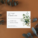 Feuilles & Eucalyptus Rustic no Repas RSVP<br><div class="desc">Envoyez cette carte de repas RSVP Eucalyptus Rustic aux Feuilles d'aquarelle élégante avec vos invitations pour les mariages et les fêtes,  y compris les Graduation Party. avec un arrière - plan blanc. Voir notre collection pour l'option repas.</div>