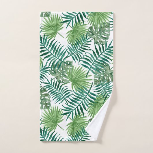 Feuilles exotiques verts (Serviette à main)