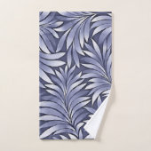 Feuilles fantaisie bleu et blanc de Caroline (Serviette à main)
