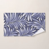 Feuilles fantaisie bleu et blanc de Caroline (Serviette à main)