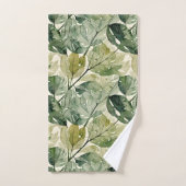 Feuilles filmes en Sage et Turquoise (Serviette à main)