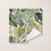 Feuilles filmes en Sage et Turquoise (Gant de toilette)