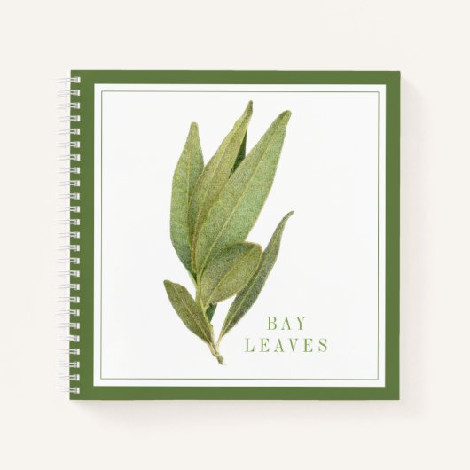 FEUILLES FRESH BAY 8.5x8.5 Carnet spiral - Vert (Devant)