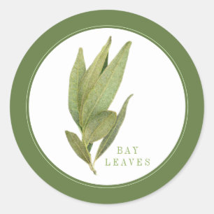 FEUILLES FREY BAY Petits Stickers ronds +texte Ver