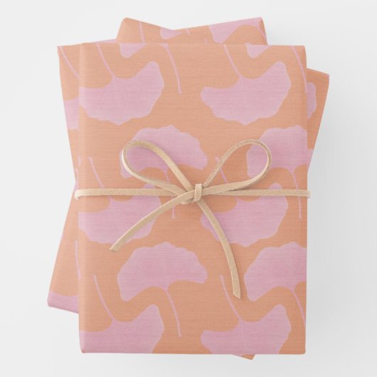 Feuilles Gingko Textes Pink & Orange (En situation)