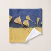 Feuilles Ginkgo sur textures de papier fait main (Gant de toilette)
