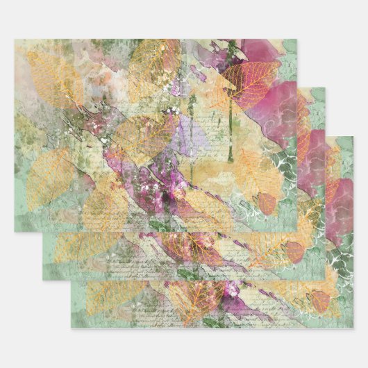 Feuilles Gold Orange Fall Leaf sur la page de déco (Lot)