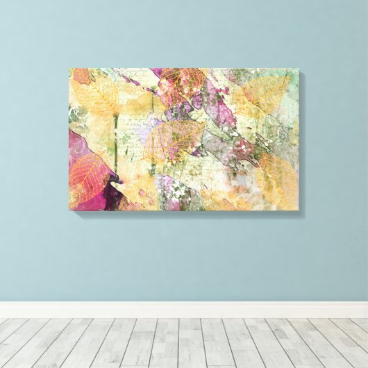 Feuilles Gold Orange Fall Leaf sur la page de déco (Insitu (Plancher de Bois))