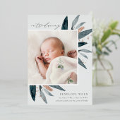 Feuilles gracieux | Faire-part de naissance de rem (Debout devant)