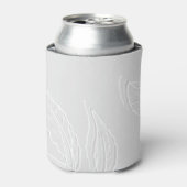Feuilles gris et blanc Glacière de boîte/bouteille (Can devant)