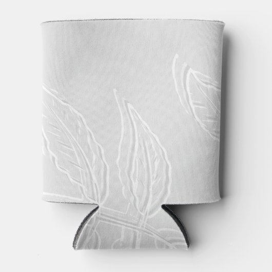 Feuilles gris et blanc Glacière de boîte/bouteille (Devant)