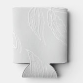 Feuilles gris et blanc Glacière de boîte/bouteille (Dos)