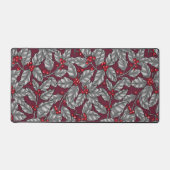 Feuilles gris sur rouge foncé (Recto)