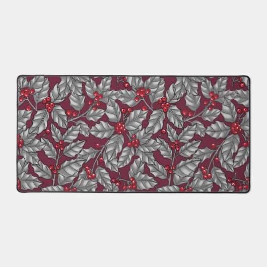 Feuilles gris sur rouge foncé (Recto)