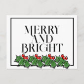 Feuilles Holly, baies Holly, cartes postales de va (Devant)