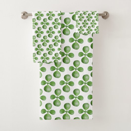 Feuilles Jade Tree vert moderne en blanc (En situation)