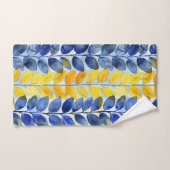 Feuilles jaune et bleu (Serviette à main)