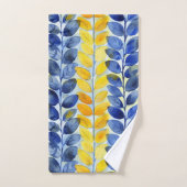 Feuilles jaune et bleu (Serviette à main)