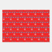 Feuilles Joyeuses Fêtes enveloppant du papier (Devant)