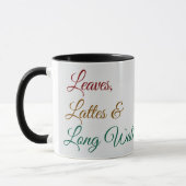 Feuilles, lattes et longues marches Mug (Gauche)