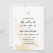 Feuilles linéaires délicates Invitation de mariage (Devant)