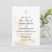 Feuilles linéaires délicates Invitation de mariage (Debout devant)