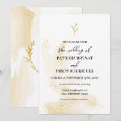 Feuilles linéaires délicates Invitation de mariage (Devant / Derrière)