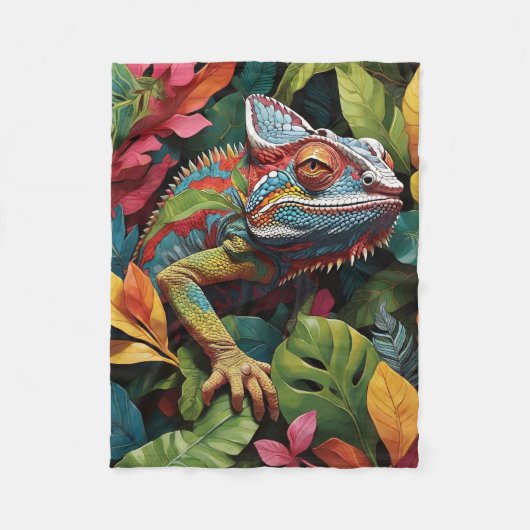 Feuilles Lizard et couverture polaire couleur (Devant)
