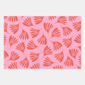 Feuilles malins Motif contemporain rose orange-rou (Devant)