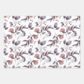 Feuilles Mauve, Purple Dusty, Fleurs Roses Rouges (Devant 3)