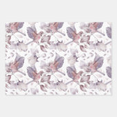 Feuilles Mauve, Purple Dusty, Fleurs Roses Rouges (Devant 2)