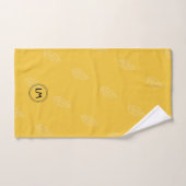 Feuilles monogrammes jaunes personnalisés simple s (Serviette à main)