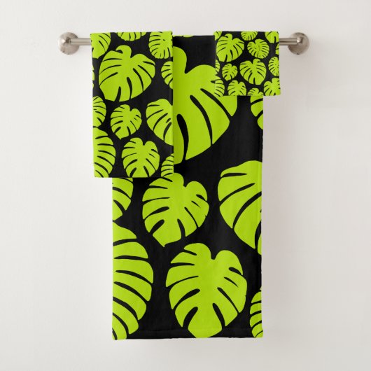 Feuilles Monstera en Lime Vert et noir (En situation)