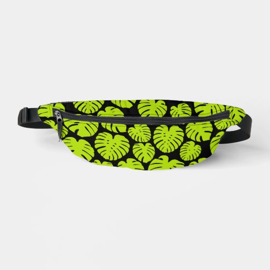 Feuilles Monstera en Lime Vert et noir (Recto)
