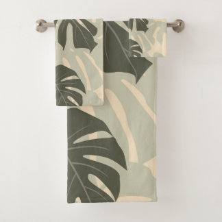 feuilles Monstera (vert et sable)