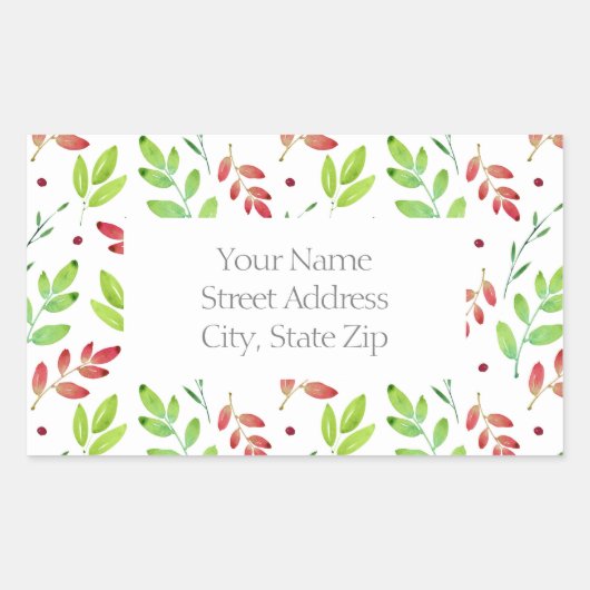 Feuilles Motifs Étiquette mélangés rouge, vert (Devant)