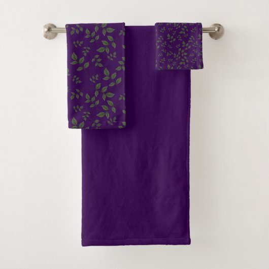 Feuilles motifs vert violet (En situation)
