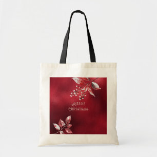 Feuilles neige rouge Sac fourre-tout de Noël