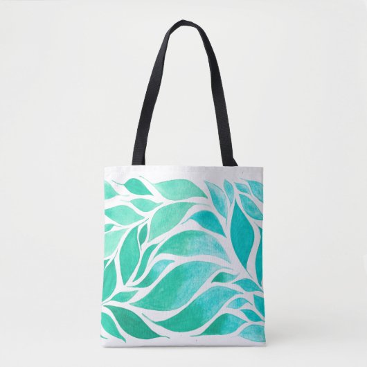 Feuilles nichés dans le Sac fourre-tout Ombre aqua (Devant)