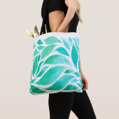 Feuilles nichés dans le Sac fourre-tout Ombre aqua (De près)