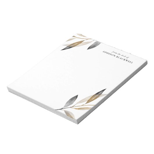 Feuilles Noir Or Simple Du Bureau Du Bloc-Notes (Tourné)