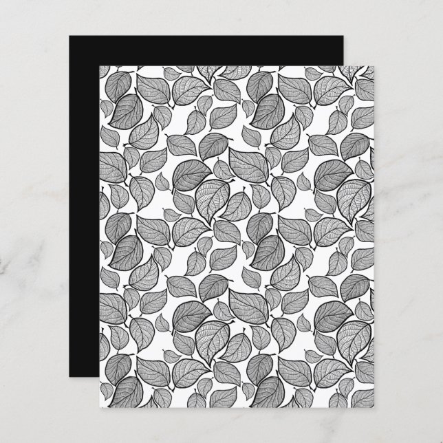 Feuilles noirs tirés à la main sur papier à scanda (Devant / Derrière)
