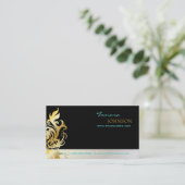 Feuilles or ornemental / tourbillons carte de visi (Debout devant)