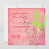 feuilles oramentaux/tournois de mariage Invitation (Dos)